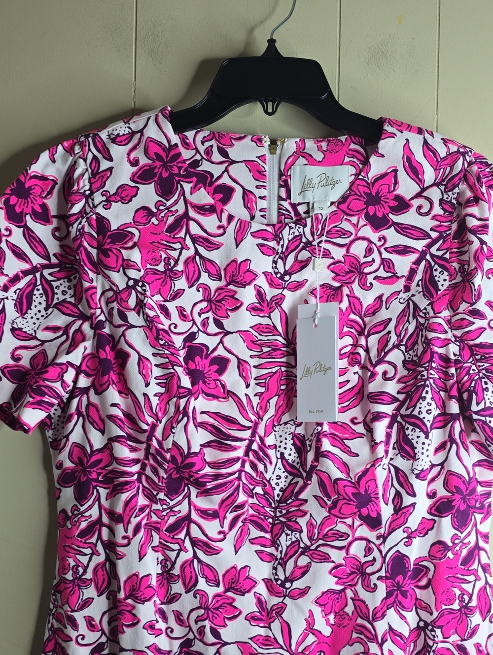 Lilly Pulitzer Mila Short Sleeve Stretch Shift Dress Size 12 - Picture 3 of 8